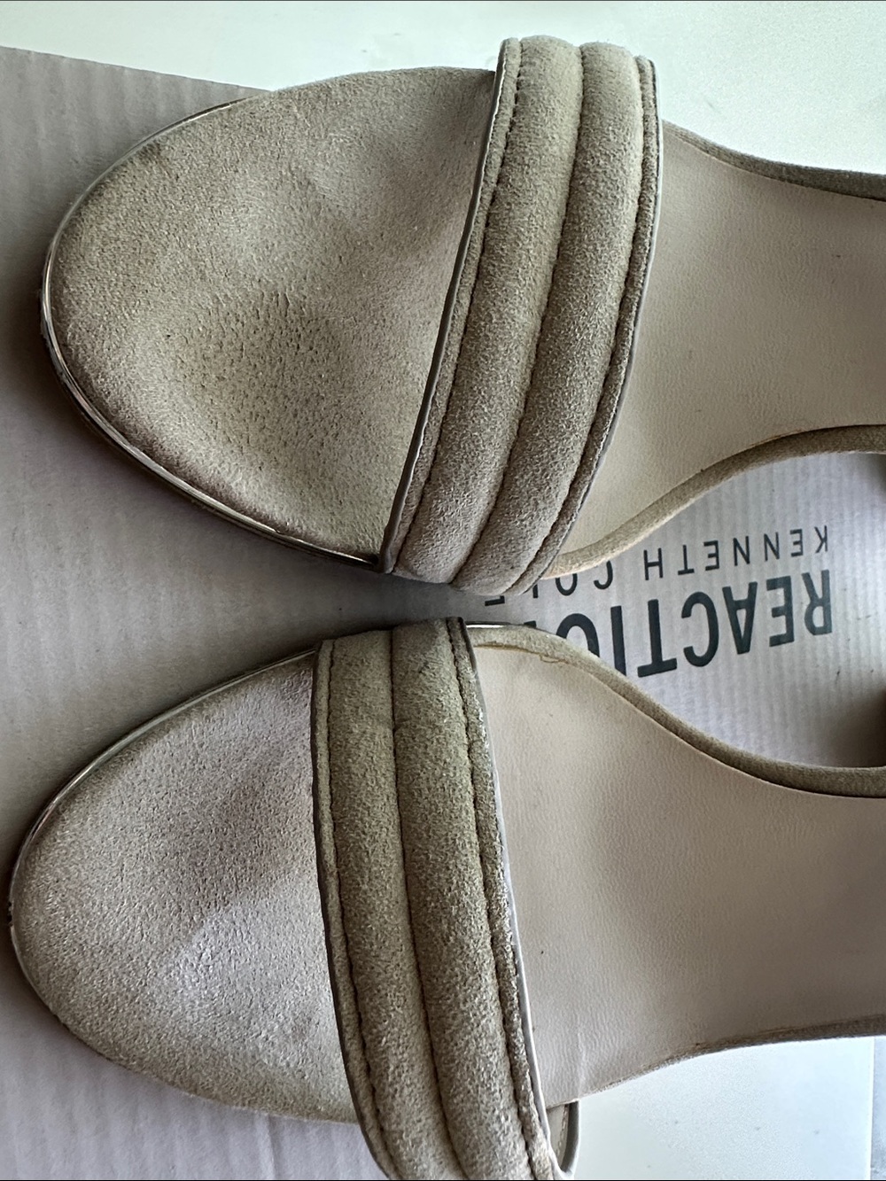 Reaction Kenneth Cole Neutral Beige Open-Toe Ankle-Strap Heels - Lolita - Picture 6 of 7